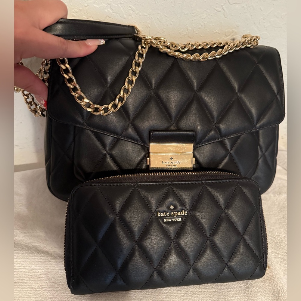 Kate Spade Black Quilted Shoulder Bag